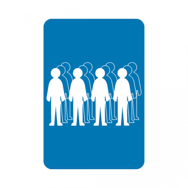 Panneau RM rectangle Sticker 40x60cm 4 files d'attente REC-STI187